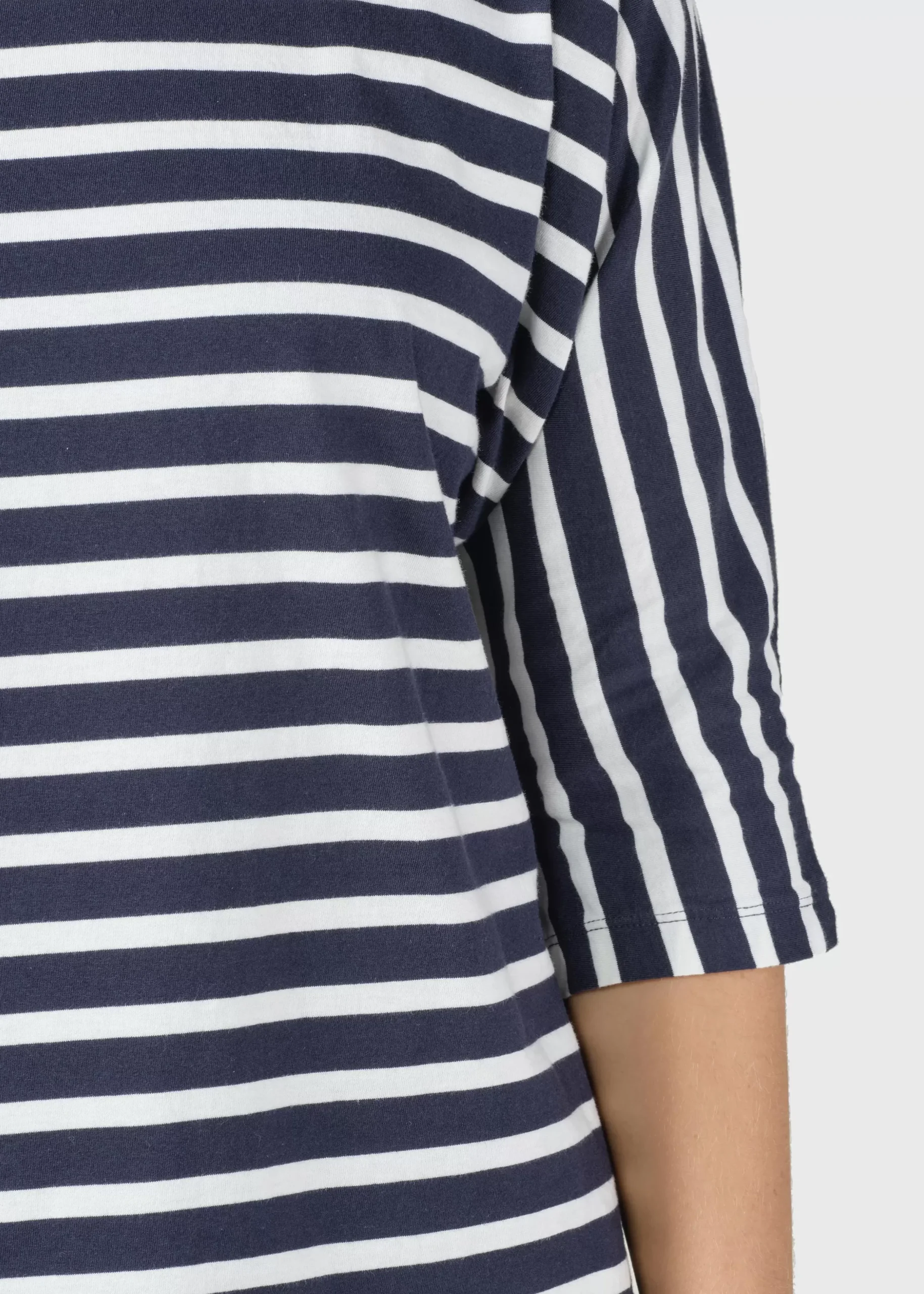 Klitmoller Collective T-shirts-Emma striped tee - Navy/cream Sand/cream
