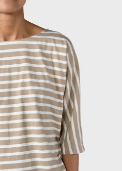 Klitmoller Collective T-shirts-Emma striped tee - Sand/cream