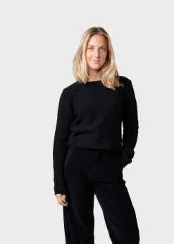 Klitmoller Collective Strick-Fenja Knit - Black Pastelgrey