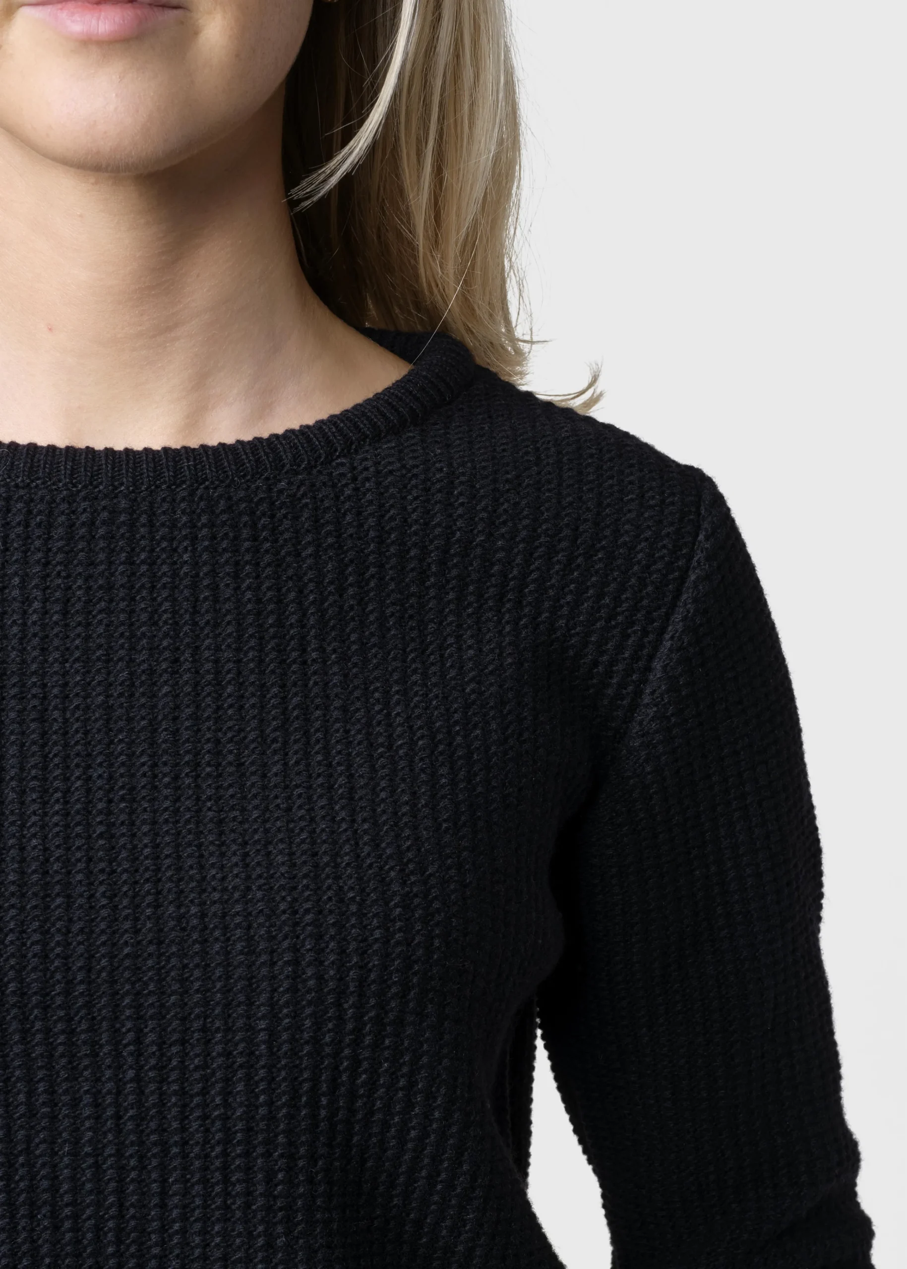 Klitmoller Collective Strick-Fenja Knit - Black Pastelgrey