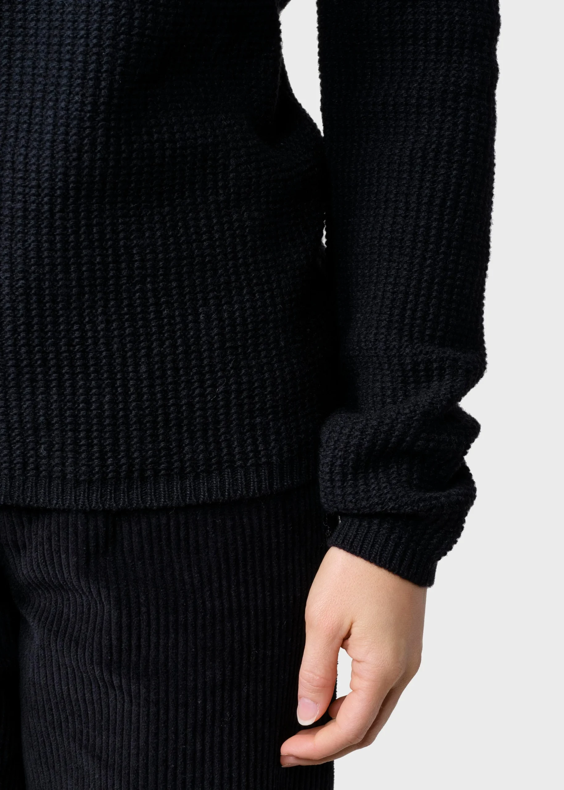 Klitmoller Collective Strick-Fenja Knit - Black Pastelgrey