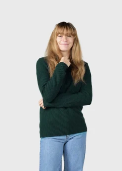 Klitmoller Collective Strick-Fenja Knit - Moss Green Pastelgrey
