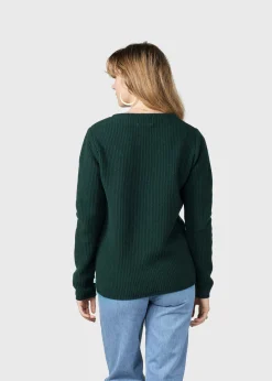 Klitmoller Collective Strick-Fenja Knit - Moss Green Pastelgrey