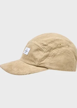 Klitmoller Collective Accessories-Five panel corduroy cap - Sand Black