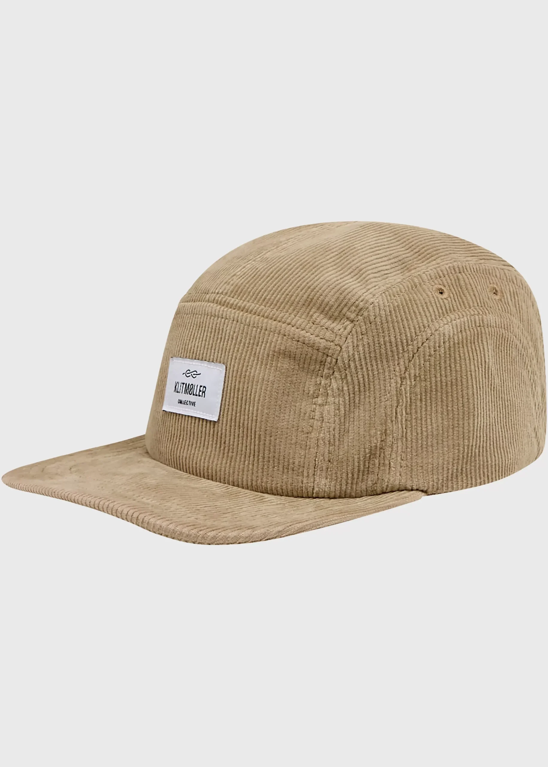 Klitmoller Collective Accessories-Five panel corduroy cap - Sand Black