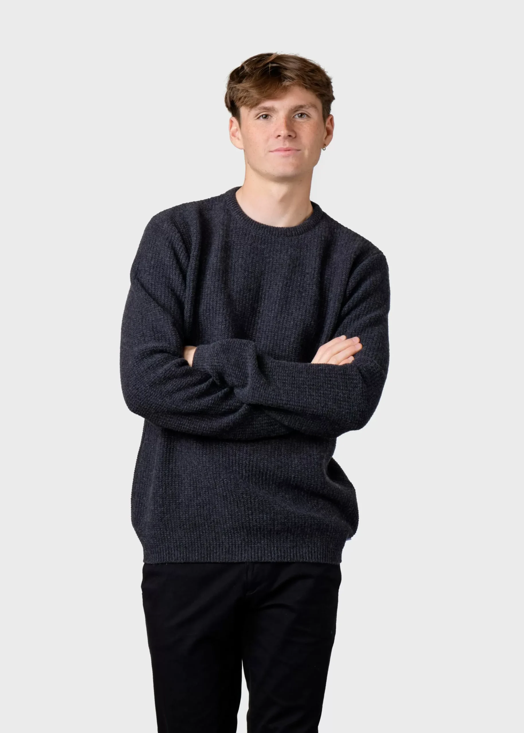 Klitmoller Collective Strick-Frede knit - Anthracite Skyblue
