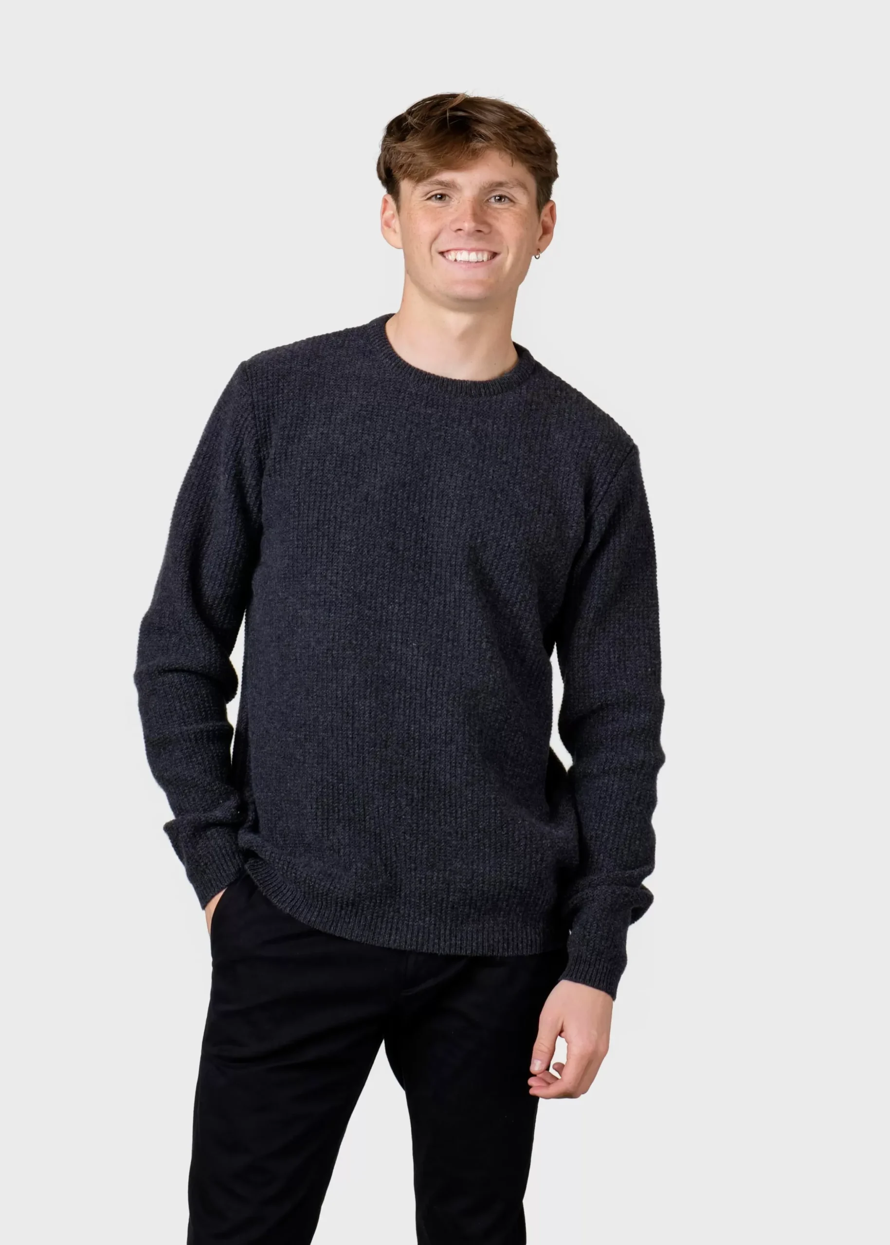 Klitmoller Collective Strick-Frede knit - Anthracite Skyblue