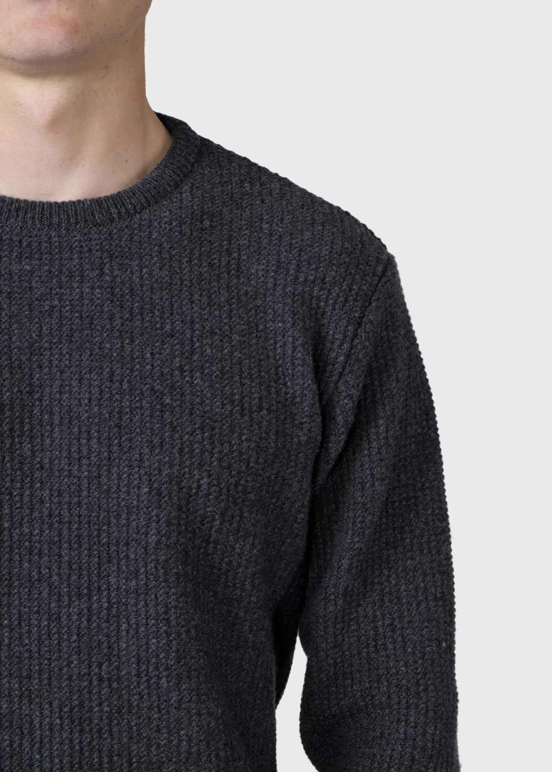 Klitmoller Collective Strick-Frede knit - Anthracite Skyblue