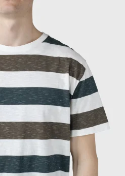 Klitmoller Collective T-shirts-George tee - Olive/moss green stripes Olive/mossgreenstripes