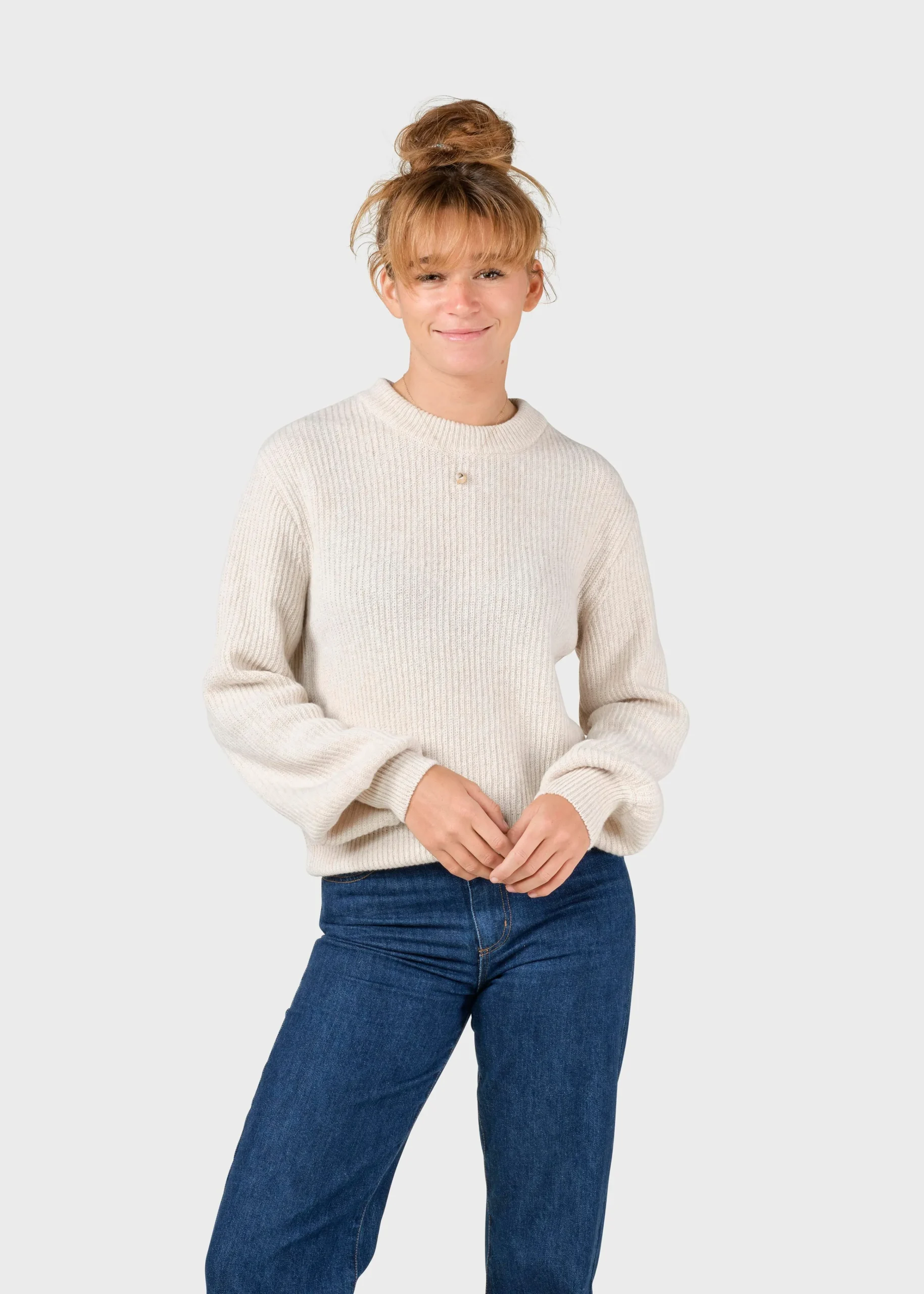 Klitmoller Collective Strick-Gerda knit - Pastel sand MossGreen