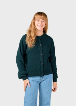 Klitmoller Collective Strick-Gerda knit cardigan - Moss Green Black