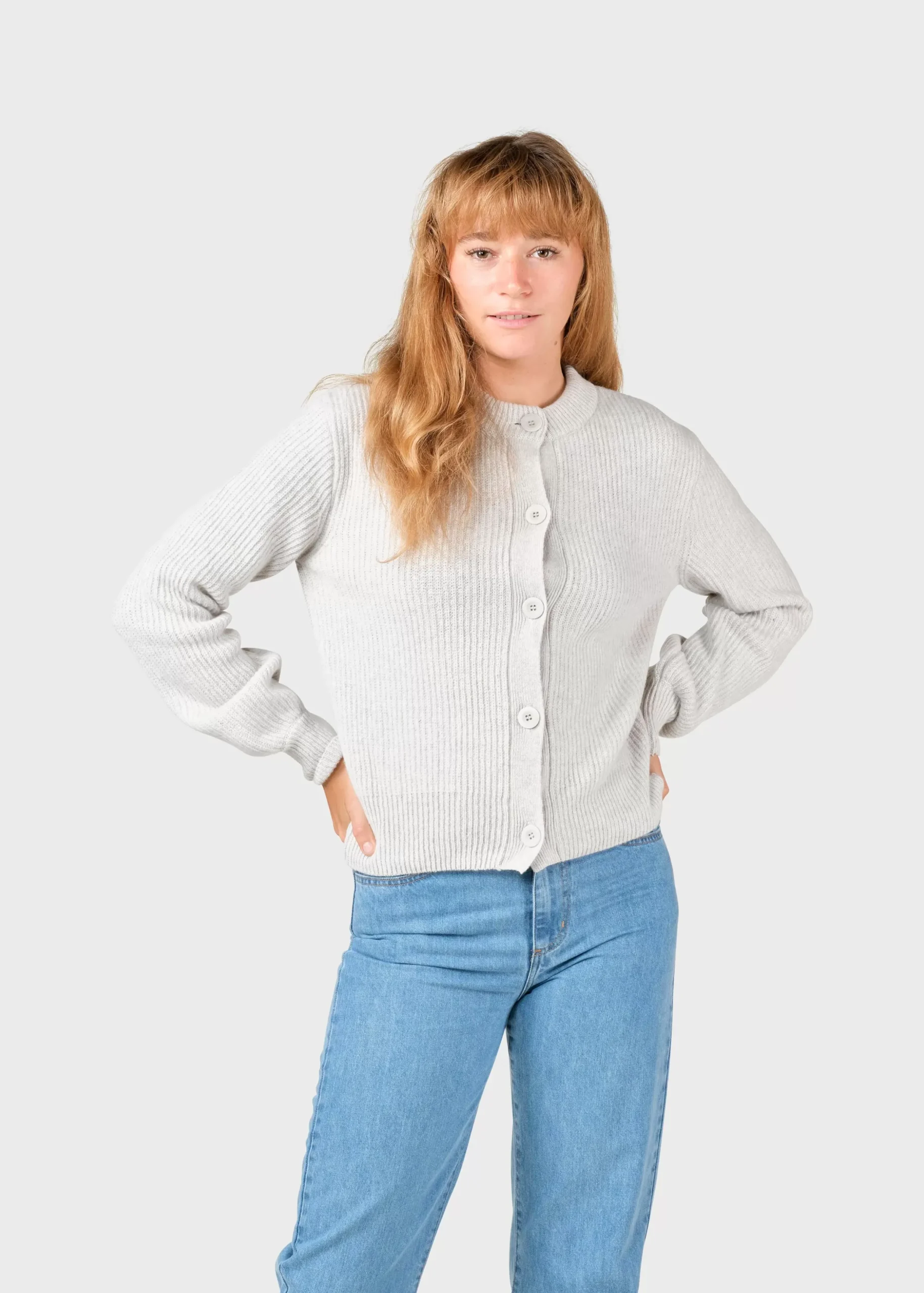 Klitmoller Collective Strick-Gerda knit cardigan - Pastel grey Black
