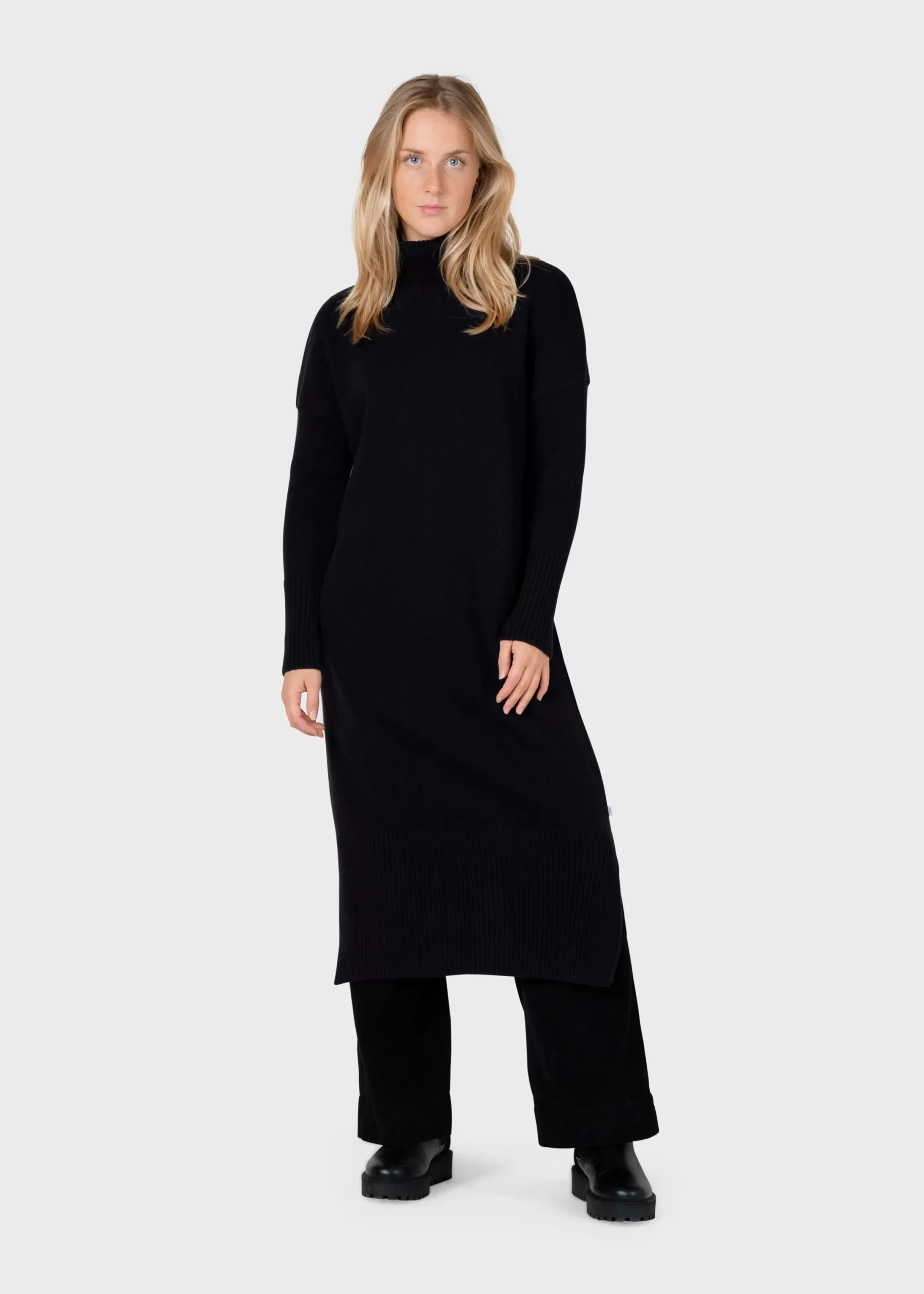 Klitmoller Collective Gebürstete Merinowolle-Gro knit dress - Black