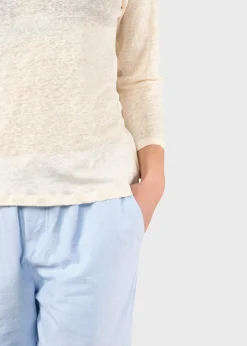 Klitmoller Collective T-shirts-Gudrun LS tee - Cream Navy