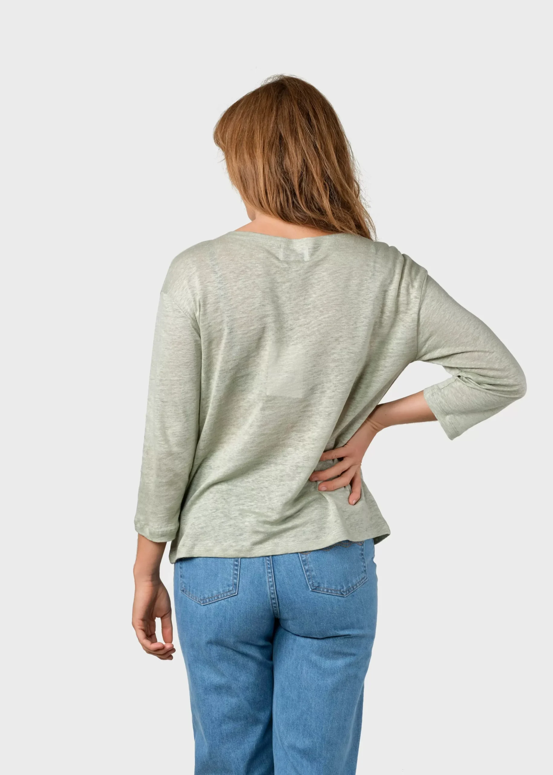 Klitmoller Collective T-shirts-Gudrun LS tee - Sage Navy