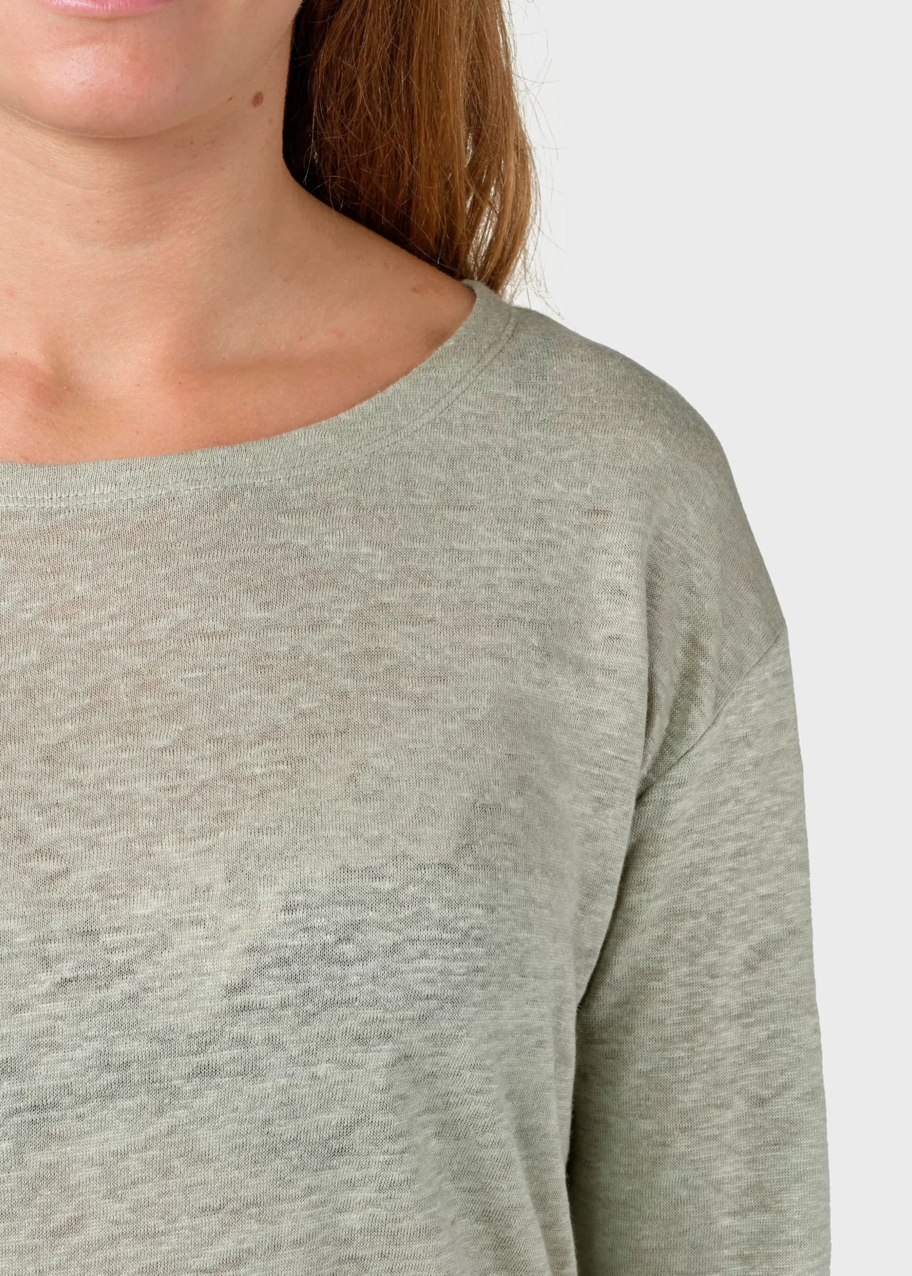 Klitmoller Collective T-shirts-Gudrun LS tee - Sage Navy