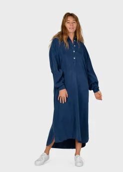 Klitmoller Collective Hemden-Gulla shirtdress - Ocean Pastelgrey