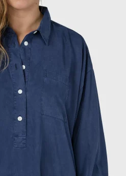 Klitmoller Collective Hemden-Gulla shirtdress - Ocean Pastelgrey
