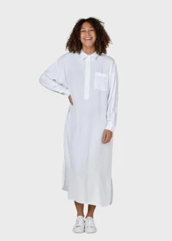 Klitmoller Collective Hemden-Gulla shirtdress - White Pastelgrey