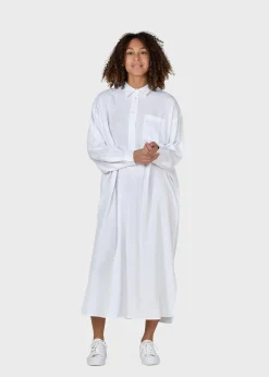 Klitmoller Collective Hemden-Gulla shirtdress - White Pastelgrey