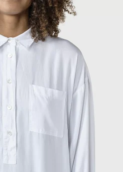 Klitmoller Collective Hemden-Gulla shirtdress - White Pastelgrey