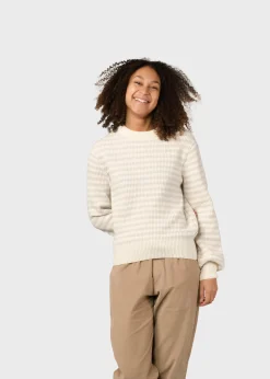 Klitmoller Collective Strick-Gunilla knit - Cream/pastel grey Mossgreen/cream