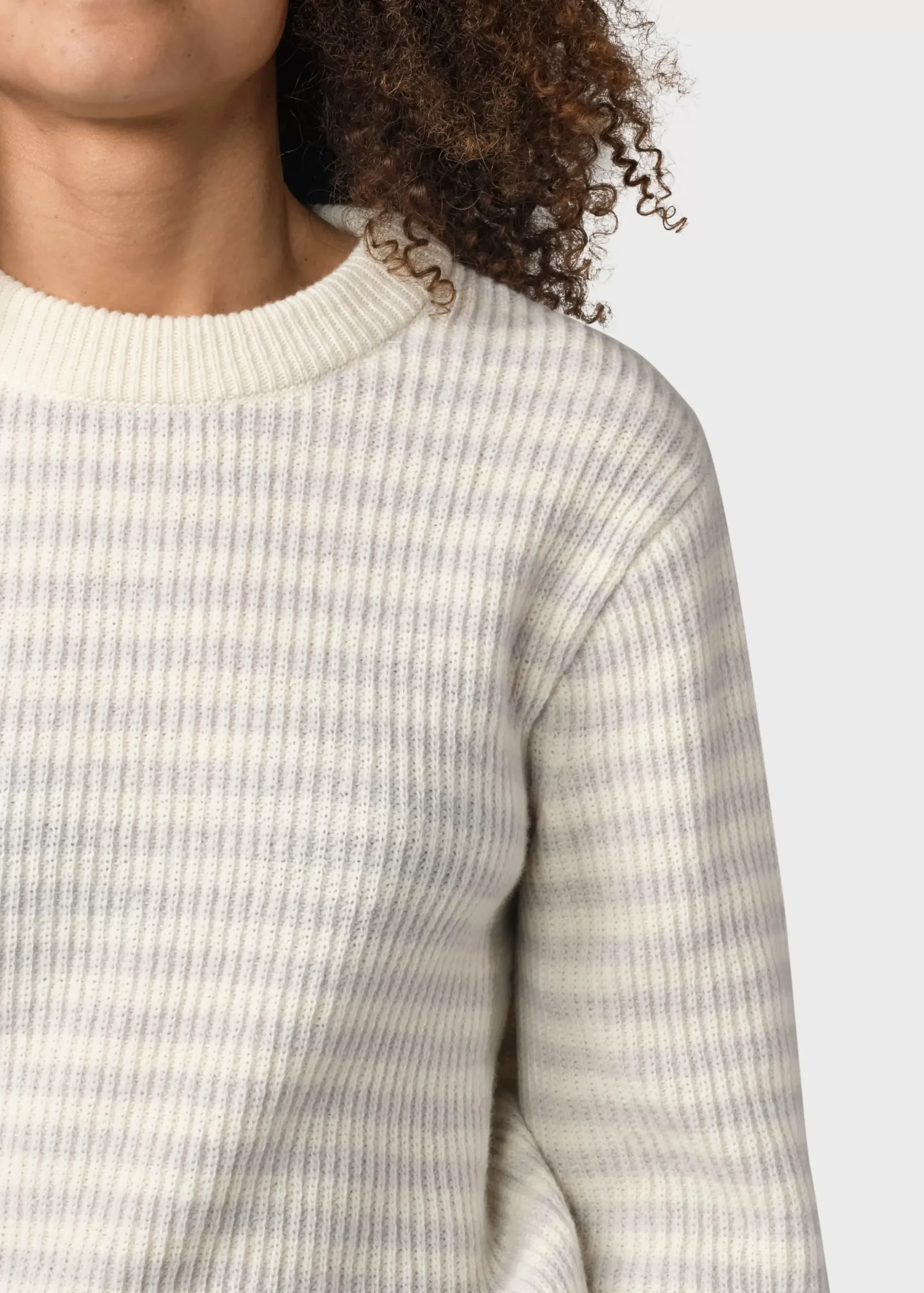 Klitmoller Collective Strick-Gunilla knit - Cream/pastel grey Mossgreen/cream