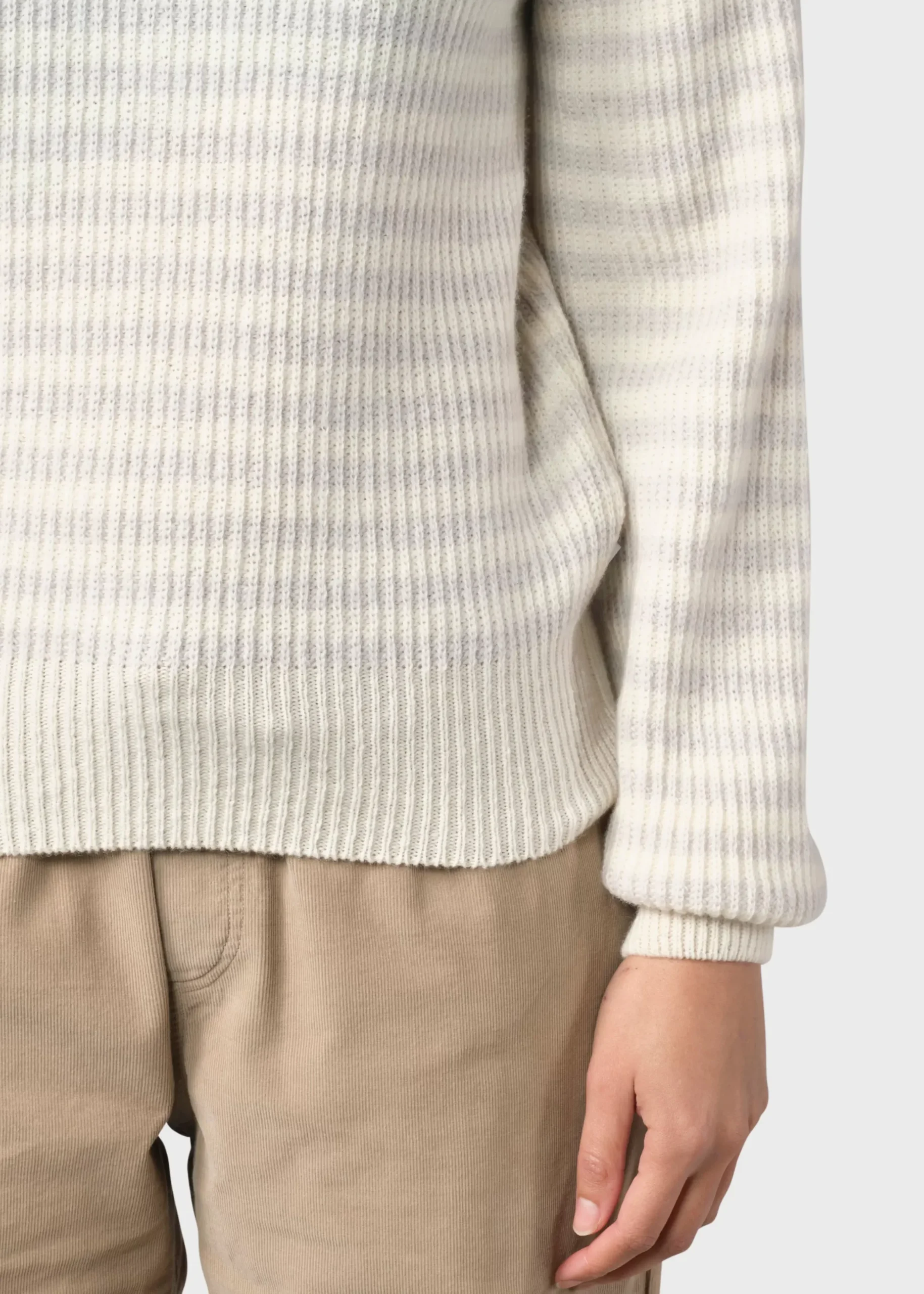 Klitmoller Collective Strick-Gunilla knit - Cream/pastel grey Mossgreen/cream