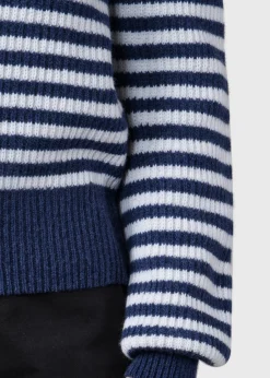 Klitmoller Collective Strick-Gunilla knit - Deep blue/cream Mossgreen/cream