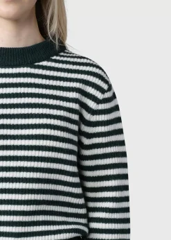 Klitmoller Collective Strick-Gunilla knit - Moss green/cream Mossgreen/cream