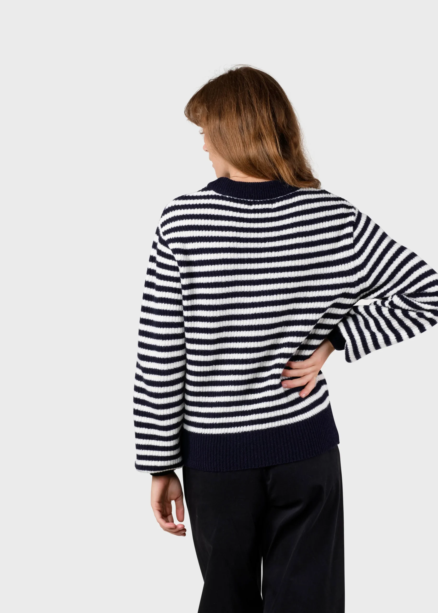 Klitmoller Collective Strick-Gunilla knit - Navy/cream Mossgreen/cream