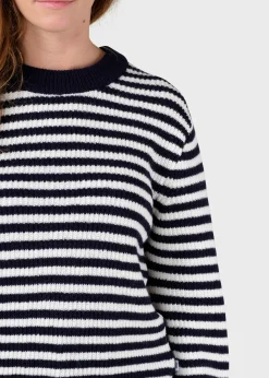 Klitmoller Collective Strick-Gunilla knit - Navy/cream Mossgreen/cream
