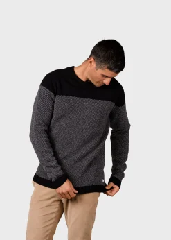 Klitmoller Collective Strick-Halfdann knit - Black/light grey Navy/cream