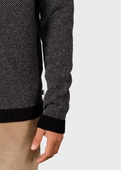 Klitmoller Collective Strick-Halfdann knit - Black/light grey Navy/cream
