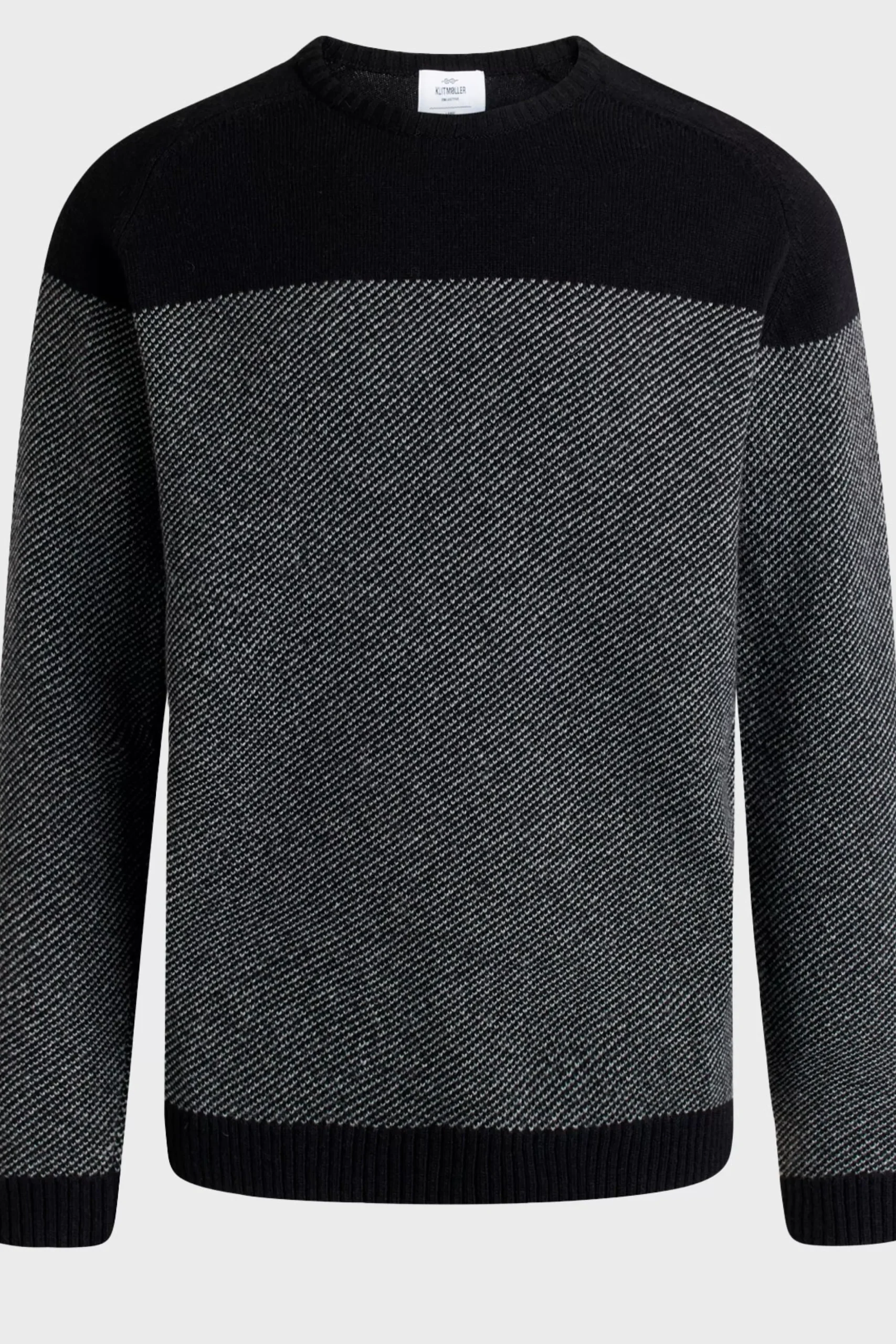 Klitmoller Collective Strick-Halfdann knit - Black/light grey Navy/cream