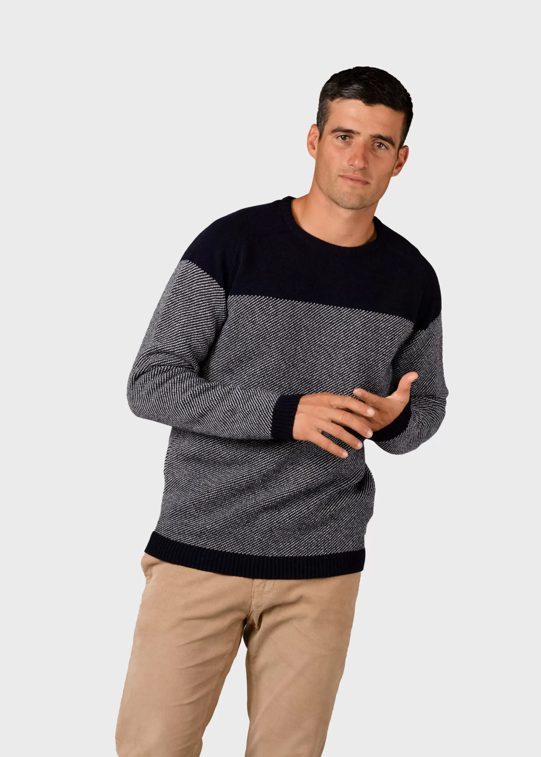 Klitmoller Collective Strick-Halfdann knit - Navy/cream
