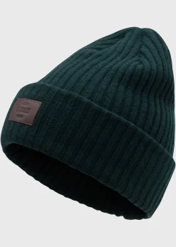 Klitmoller Collective Accessories-Heavy rib beanie - Moss Green Navy