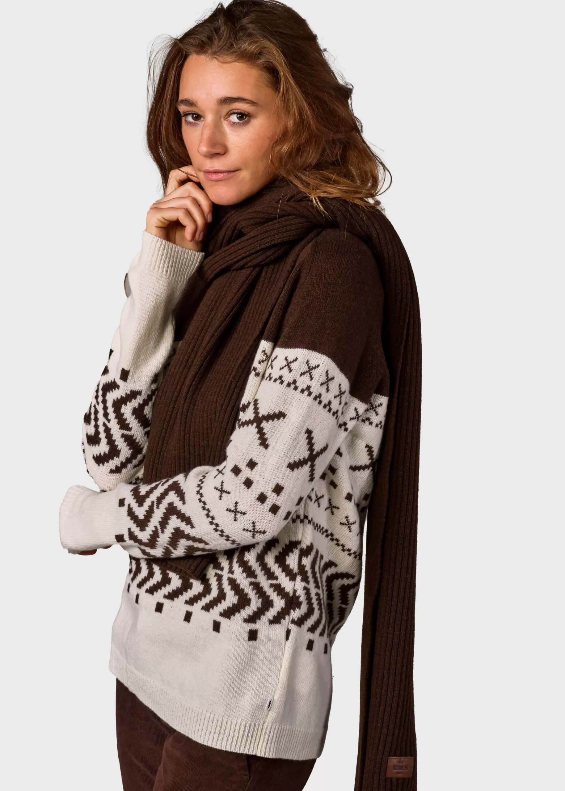 Klitmoller Collective Accessories-Heavy rib scarf - Earth Lightgrey
