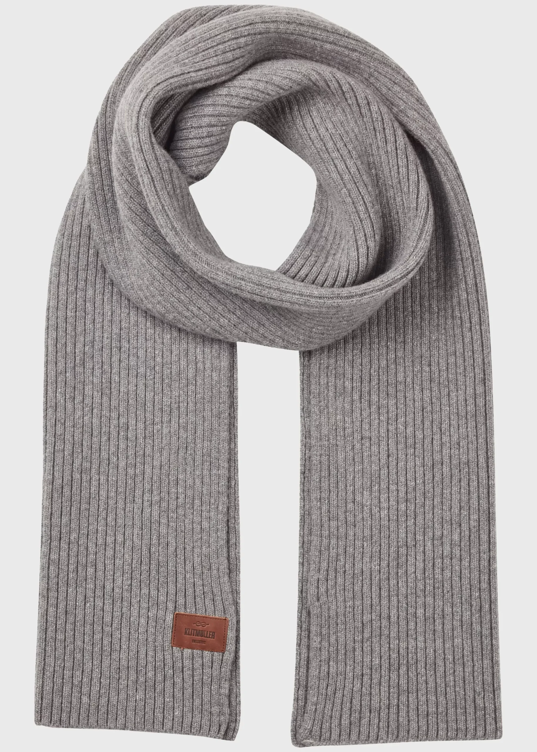 Klitmoller Collective Accessories-Heavy rib scarf - Light grey Lightgrey