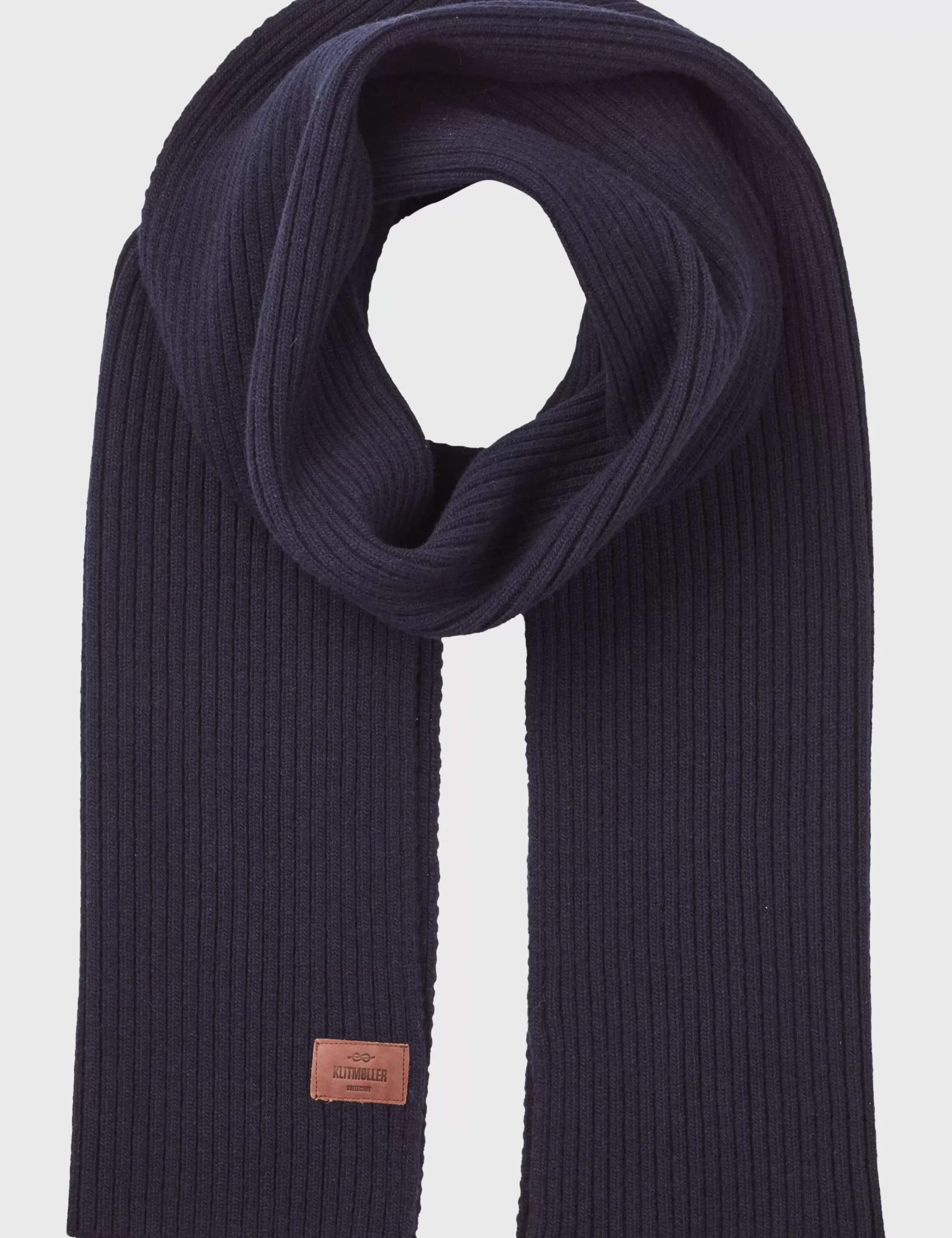 Klitmoller Collective Accessories-Heavy rib scarf - Navy Lightgrey