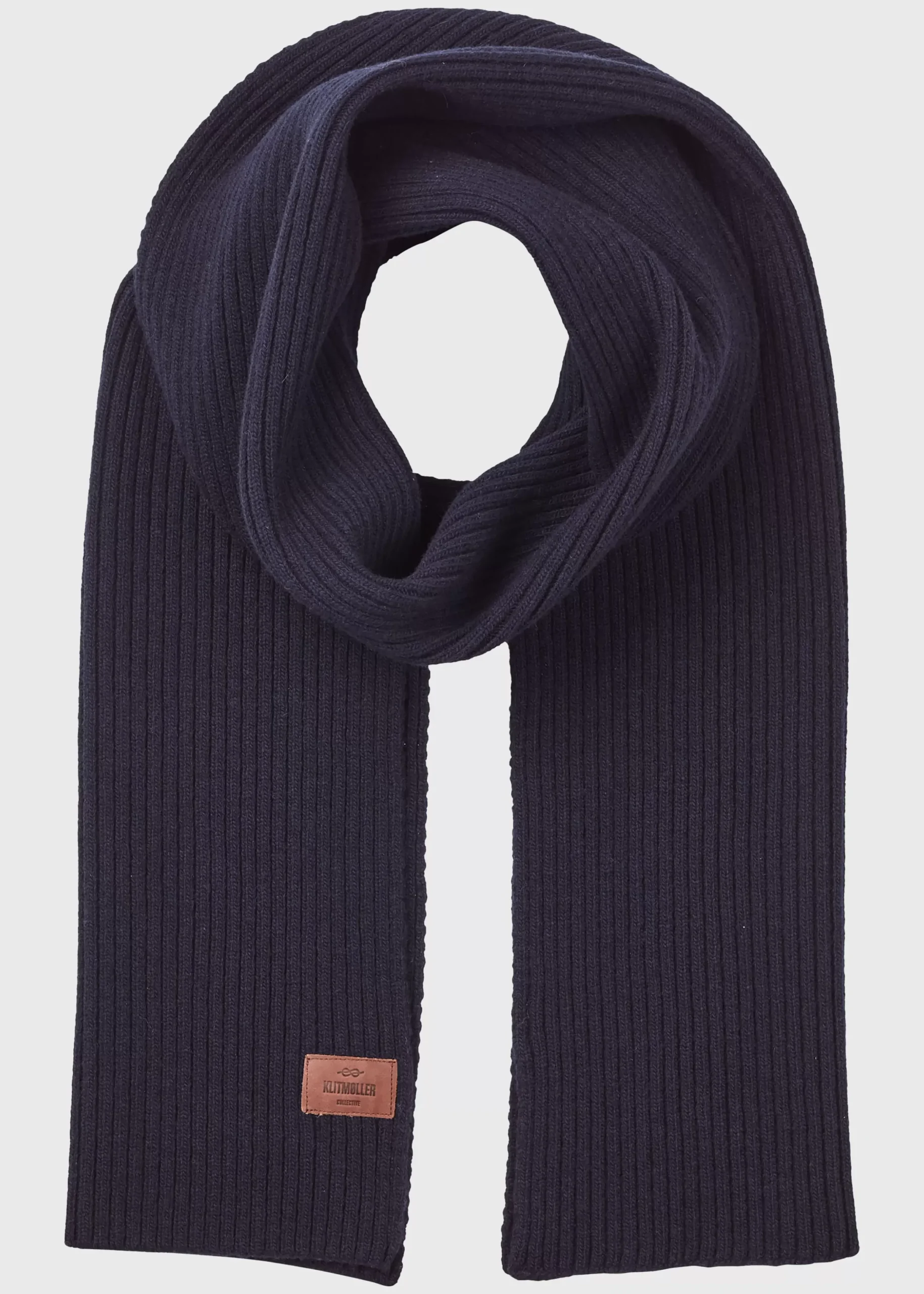 Klitmoller Collective Accessories-Heavy rib scarf - Navy Lightgrey
