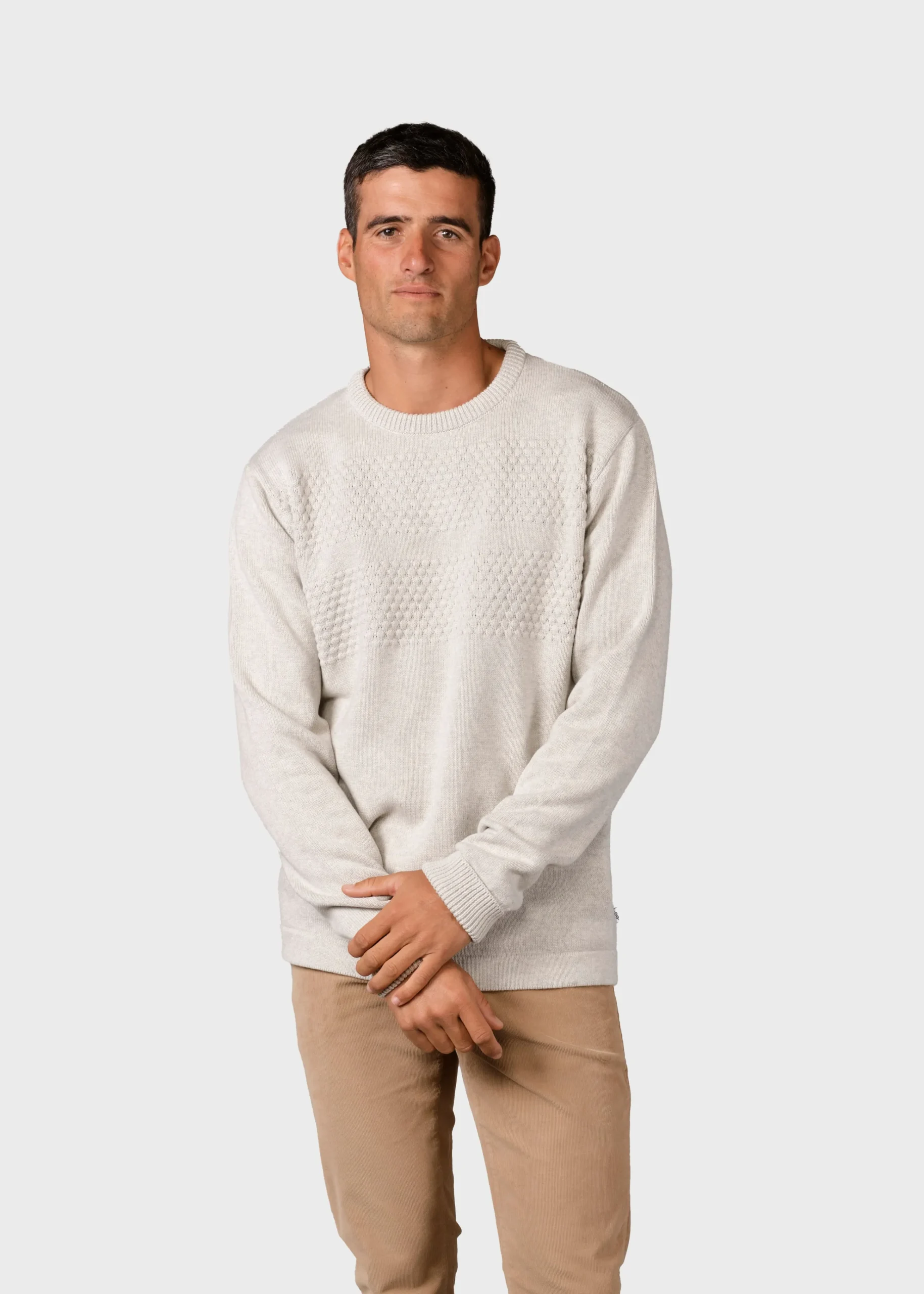 Klitmoller Collective Bio-Baumwolle-Herbert knit - Cream melange Navy
