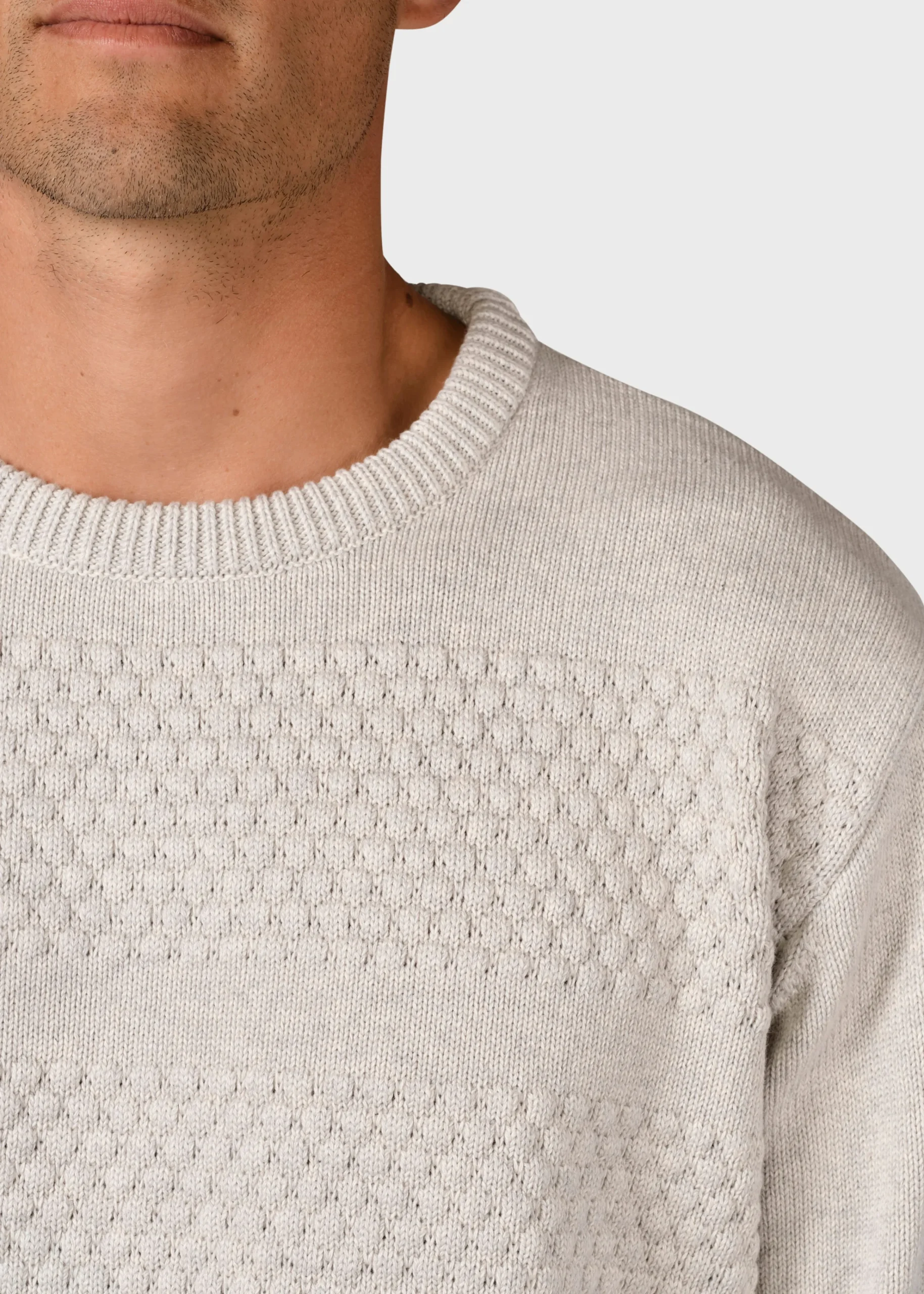 Klitmoller Collective Bio-Baumwolle-Herbert knit - Cream melange Navy
