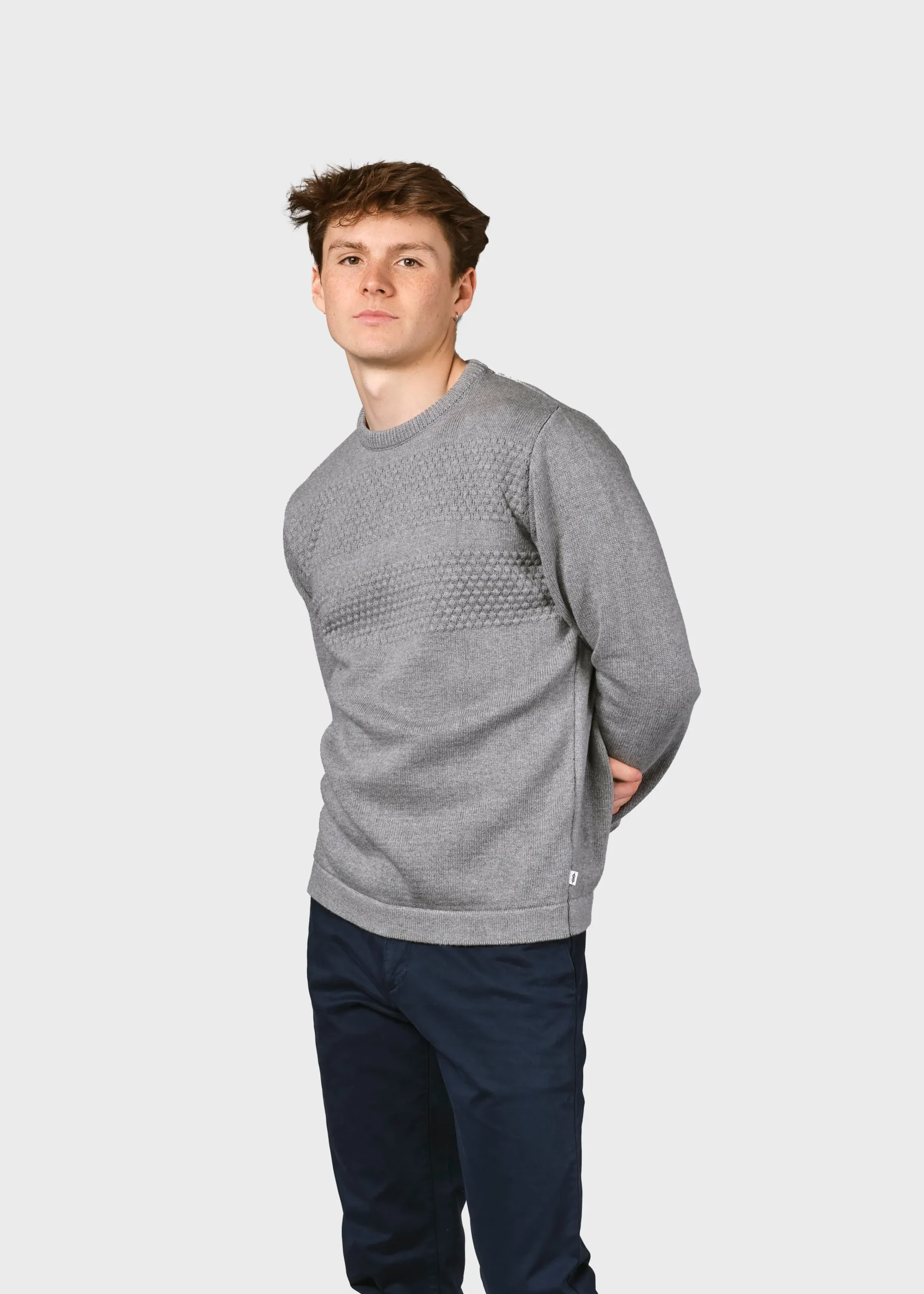 Klitmoller Collective Strick-Herbert knit - Light grey Navy