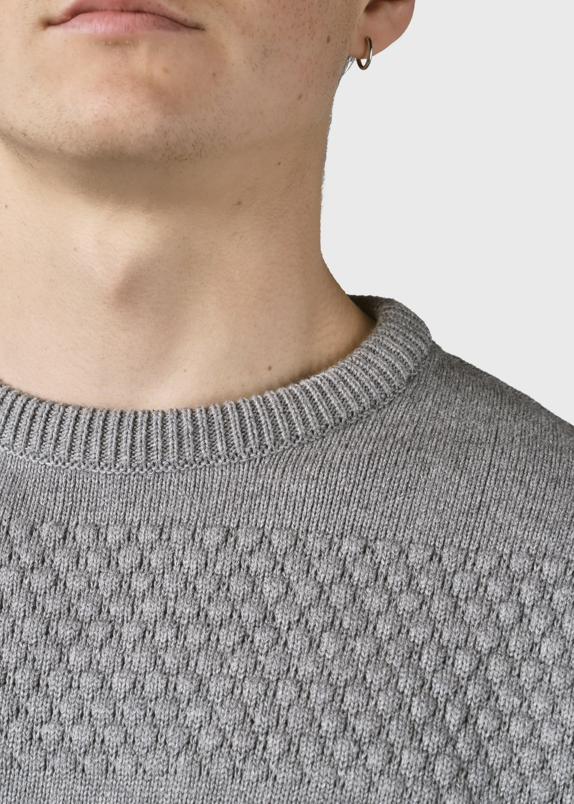 Klitmoller Collective Strick-Herbert knit - Light grey Navy