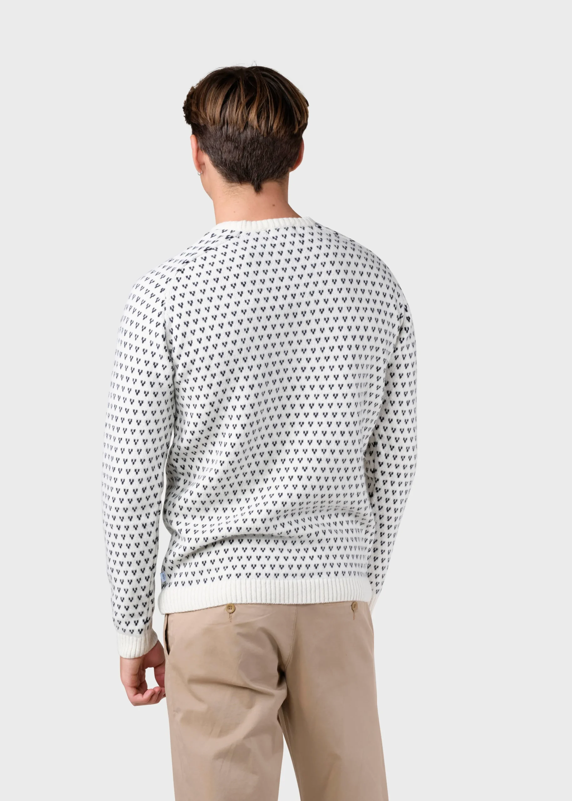 Klitmoller Collective Strick-Hugo knit - Cream/navy Olive/cream