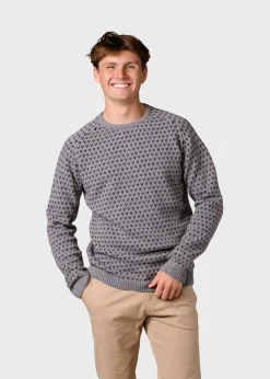 Klitmoller Collective Strick-Hugo knit - Light grey/black Olive/cream