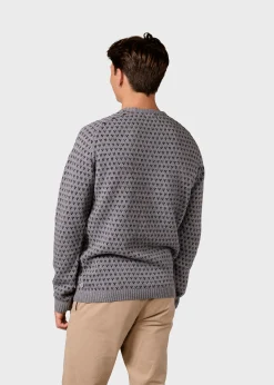 Klitmoller Collective Strick-Hugo knit - Light grey/black Olive/cream