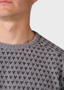Klitmoller Collective Strick-Hugo knit - Light grey/black Olive/cream