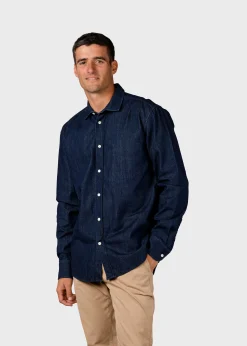 Klitmoller Collective Hemden-Jakob shirt - Dark blue stonewash Darkbluestonewash
